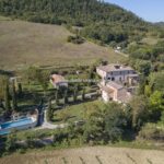 Aerial view of hamlet - Umbnria farmhouse and pool