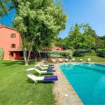 View of rural home with pool in Umbria Italy