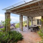 View of terrace showing sea view at Pietrasanta villa in Tuscany Italy